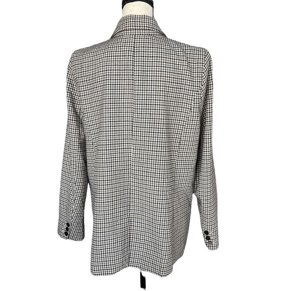 Joie Large Double Breasted Blazer Jacket Houndstooth Button-Up Pockets Lined - Picture 4 of 9